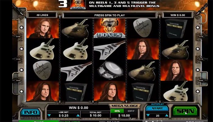Spelautomater med musiktema Megadeth
